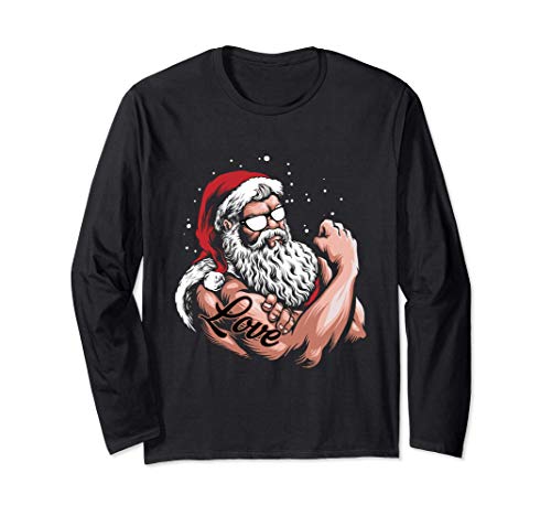 Buff Santa Claus Beard-ed Love Christmas Cool X-Mas Gifts Long Sleeve T-Shirt