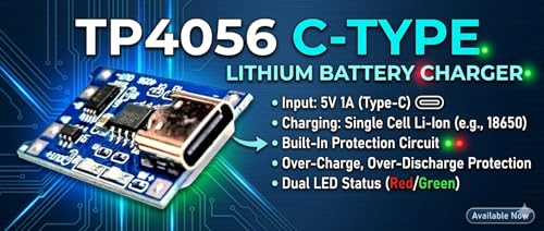 Image of 1PCS TP4056 Micro USB Type C Mini Plug 5V 1A 18650 Lithium Battery Charging Protection Board (C-Type)