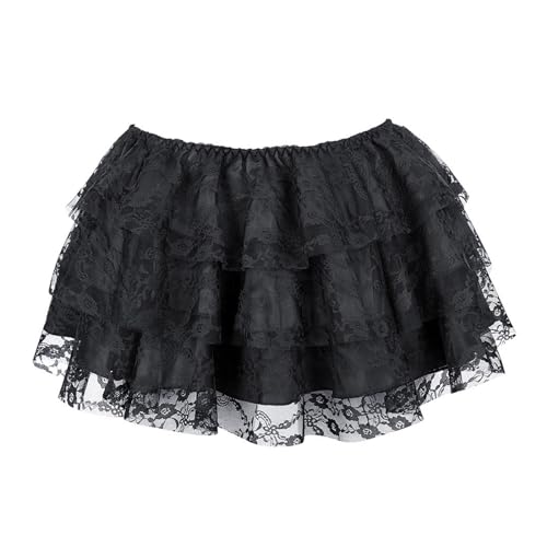 Women's Victorians Renaissances Lace Ruffled Layering Short Skirt Vintage Skirt3