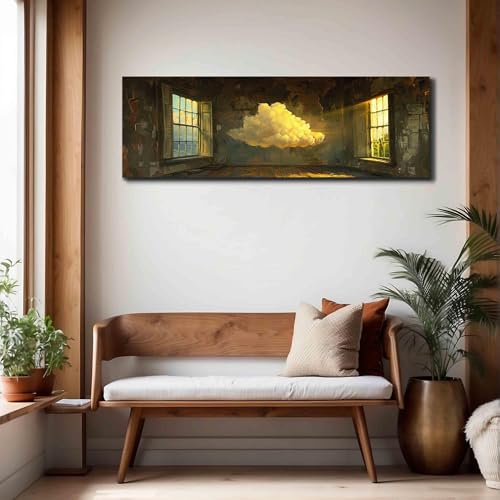 Toile d'art nuage panoramique XINBAO 50x150cm sans cadre pour decoration murale - 5