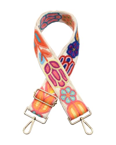Image of Embroidered Purse Straps Replacement Crossbody Wide Adjustable Bag Straps | Thick Purse Strap for Crossbody Bags,Extra Long Strap,Cross Body Straps for Handbags,Bag Straps for Tote Bags,Shoulder Straps