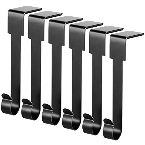 ARCHCRTC Christmas Stocking Holders Mantel Hook Hangers Fireplace Hooks Hanger Christmas Stocking Hook Fireplace Hanger Grip for for Christmas Party Decorations (Black, 6)