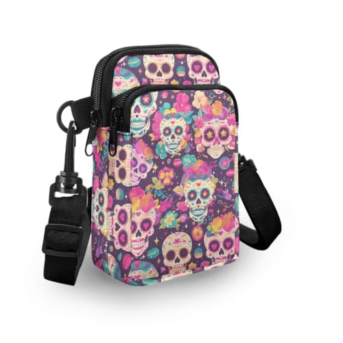 Image of Hawaiian Tribal Small Crossbody Bags for Women Cell Phone Bag Purse, Sea Turtle Zipper Sling Purses Shoulder Bag