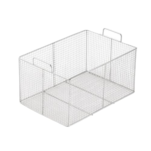 GEGEBOMTXO フライヤーバスケット ステンレス製フライバスケット フライネット 揚げ物ネット 揚げ物スキマー ステンレス製 家庭用・キッチン・業務用 フライヤー用水切りかご フライドポテトやチキンなどに適しています (40*28*20CM(外側ハン