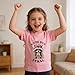 Chipeler Toddler Cute But Feral Raccoon T-Shirts Kids Funny Cute Cotton Crew Neck Short Sleeve Shirts Girls Summer All Year Round Gift Tops Pink 4T