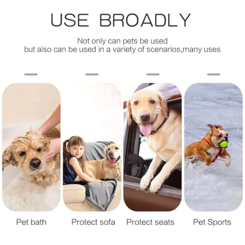 Image of Ultra-Absorbent Microfiber Pet Towel for Dogs & Cats - 500 GSM, Super Soft, Quick Dry - Premium Dog Grooming Towel, Puppy Bath Towel, Kitten Drying Towel, Paw Cleaner