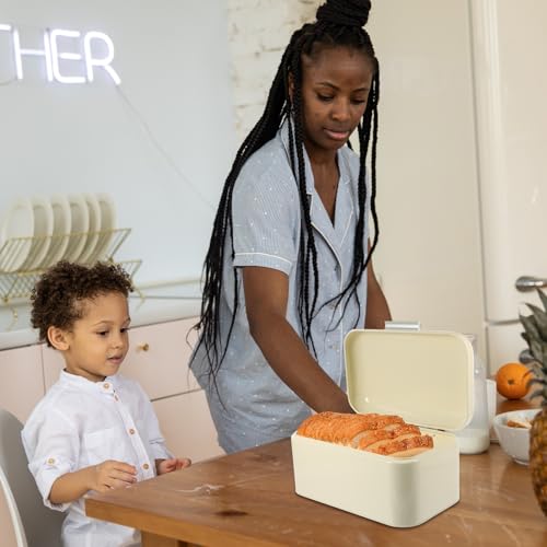Caja de pan metálica de hierro compacta para guardar galletas 7