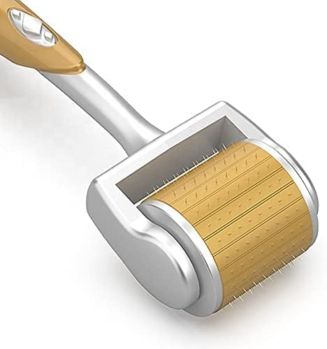 Vinban Derma Roller System 192 Needles Titanium Alloy Needles Roller for Acne Skin Hair Loss, Gold, 0.75mm