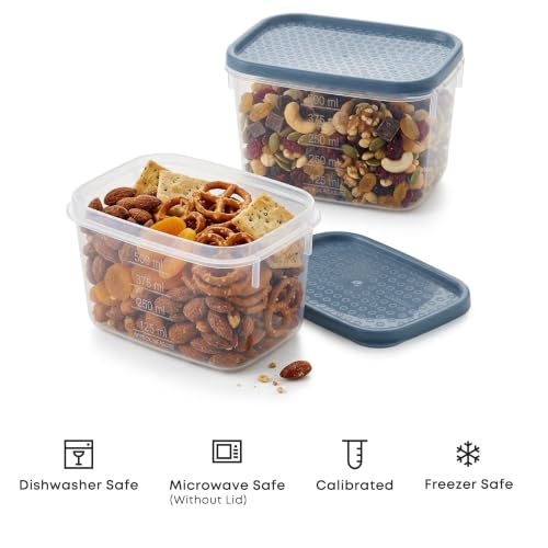 Image of All Time Polka Food Storage Containers 500 ml Each | Set of 2 | BPA Free Plastic Airtight Kitchen Boxes for Refrigerator, Fruits, Vegetables, Snacks & Pantry | Lilac /Turquoise /Yellow (411 X 2)