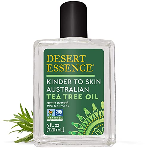 Desert Essence Kinder to Skin Australian Tea Tree Oil - Gentle Cleansing & Clarifying Solution For Soothing Problematic Skin - Reduce Redness & Irritation - Vegan, Gluten-Free, Cruelty-Free - 4oz
