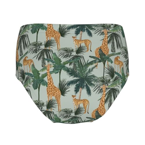 Giraffes Leopards And Palmtrees Girls' Underwear Soft Cotton Little Girls Panties Comfort Briefs2