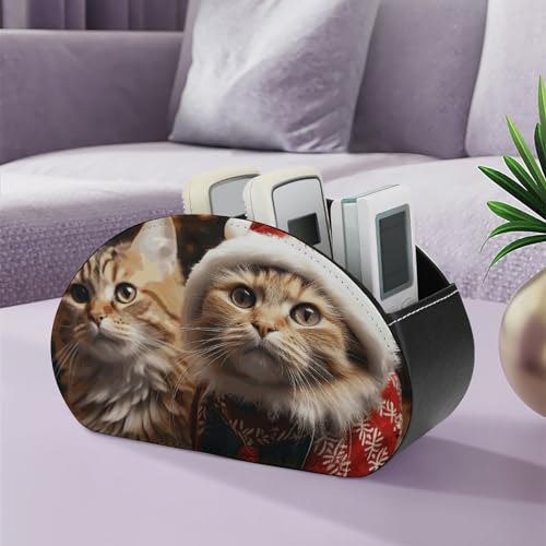 Rangement de télécommande en cuir synthétique haut de gamme avec compartiments soignés