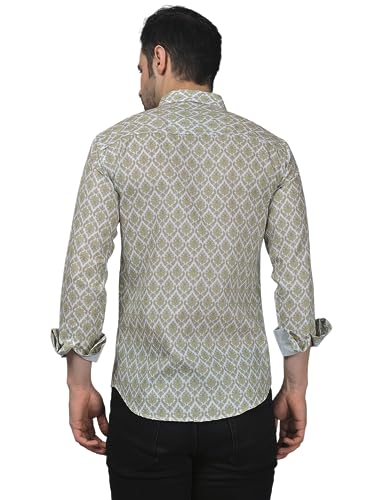 Image of TB Trybuy.in Classic-Contemporary Men's Printed Full Sleeve Casual Linen Shirt