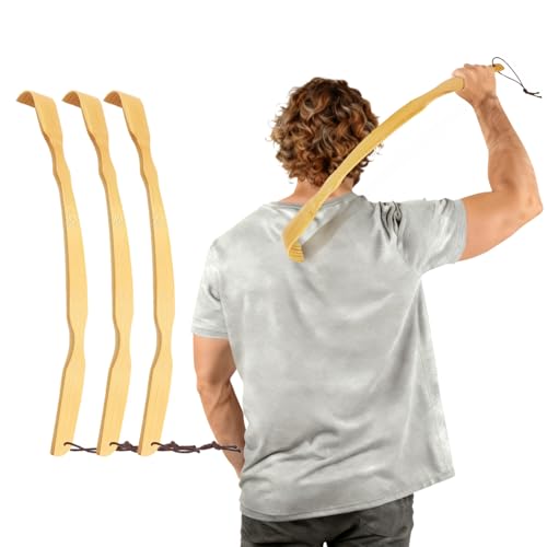 Renook 3 PCS Back Scratcher,17" Bamboo Wooden Back Scratchers
