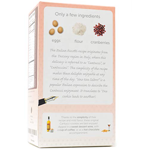 Gusta Authentic Soft Biscotti Cookies Made in Tuscany, Italy - Cranberry - Original Two Bites Size - All Natural Ingredients - Fresh & Genuine Italian Dessert Treats - 8.82oz