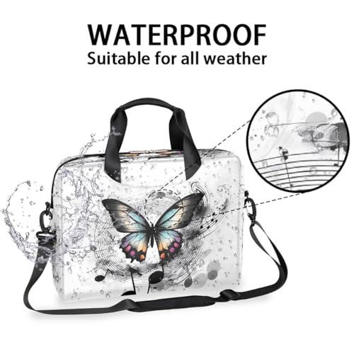 Maletín para laptop 15.6 pulgadas negro con diseño mariposa miniatura 3