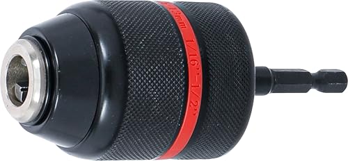 BGS 74470 | Schnellspannbohrfutter | Metallausführung | Antrieb Außensechskant 6,3 mm (1/4') x 20 UNF | 1,5-13 mm