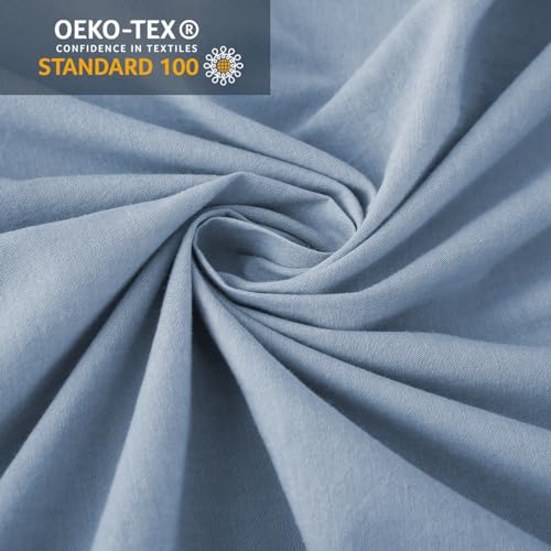 SOULFUL Spannbettlaken 160x200cm 2er Set, 100% Baumwolle Haiya Blau – Ansicht 6
