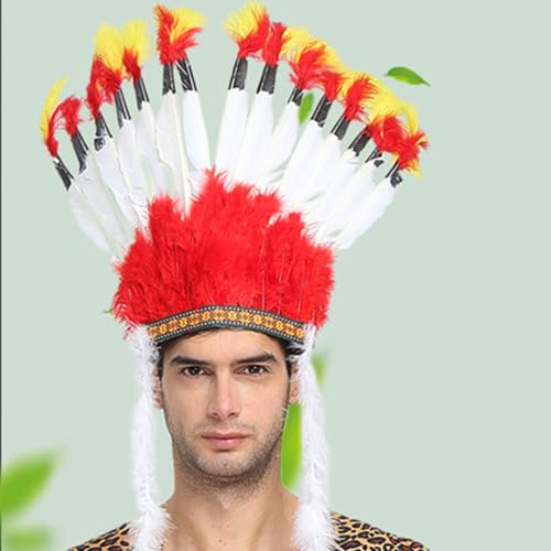 Coiffe à plumes tribale de qualité supérieure pour bal masqué élégant - 6