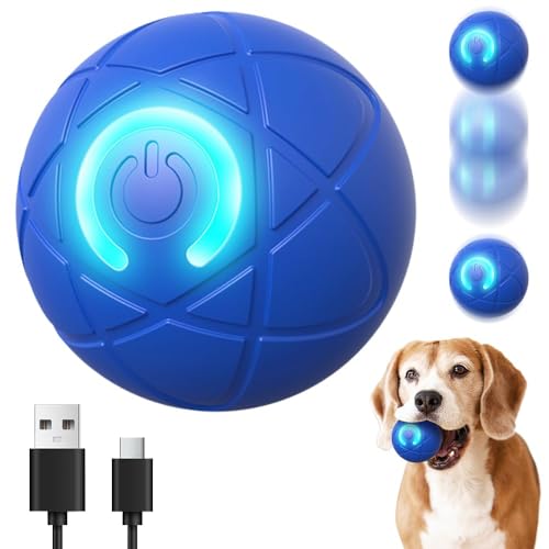 Catnat Interaktives Hundespielzeug Ball, 2026 Neu Scrollen Hundespielzeug Intelligenz Hundeball, Elektrisch Hunde Spielzeug Interaktives Spielzeug für Katzen Hunde (Blau)