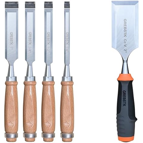 GREBSTK 5 pcs Professional Wood Chisel Set Cover