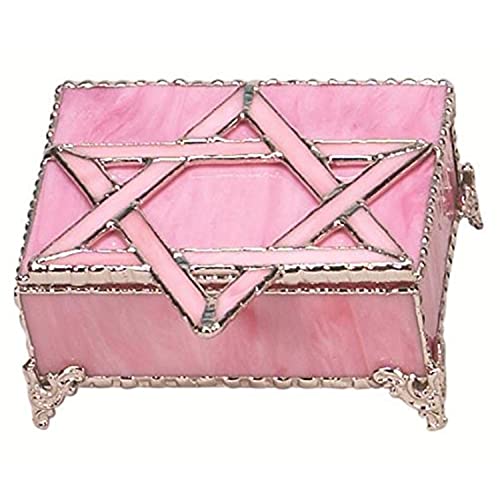 Israel Giftware Design Pink Hand Made Glass Jewelry Box