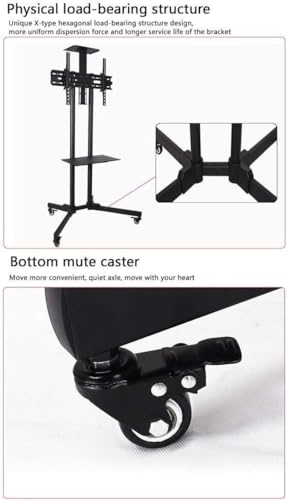 Soporte móvil para TV con ruedas, ajustable 37-60 pulg miniatura 6
