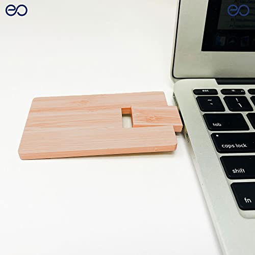 Image of eo Pen Drive 32 Gb Wooden Card Pendrive with Class 10 Chip Fast USB 2.0 Flash Drive Wooden Finish (Brown)