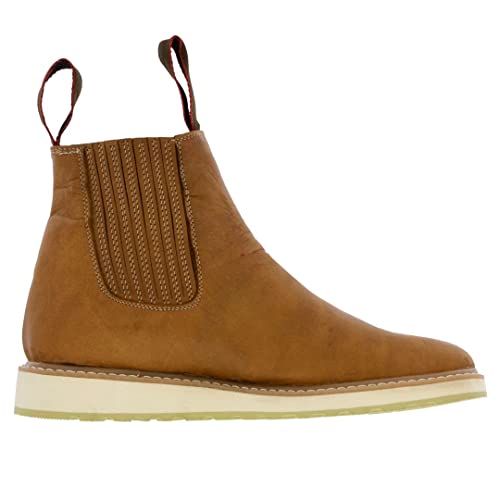 El Presidente Mens T20W Honey Brown Work Boots Leather Gusset Pull On Soft Toe 8.5 #TOP1