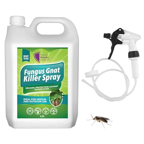 Fungus Gnat Killer Spray 2.5L – Organic Protection for Large Plant Collections – Targets Sciarid Flies, Adults & Larvae – Natural Pest Control for Houseplants, Seedlings & Greenhouses