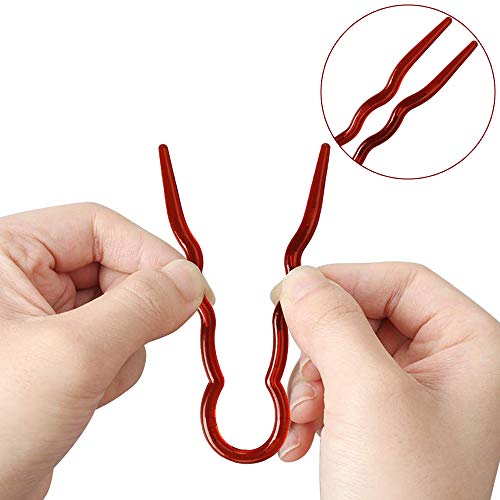 36 Pieces Plastic U Shaped Hair Pin Fast Spiral Hair Braid Twist Styling Clip Pin, Hair Accessories,Black and Brown