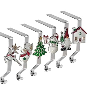 Christmas Stocking Holders Set of 6, Christmas Stocking Holders for Mantle Set of 6, Fireplace Stocking Hangers 6 Pack, Stocking Stand, Farmhouse Rustic Xmas Decorations for Home Indoor Christmas Stocking Holders Set of 6 Christmas Stocking Holders for Mantle Set of 6 Fireplace Stocking Hangers 6 Pack Stocking Stand Farmhouse Rustic Xmas Decorations for Home Indoor