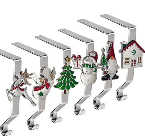Christmas-Stocking-Holders-Set-of-6-Christmas-Stocking-Holders-for-Mantle-Set-of-6-Fireplace-Stocking-Hangers-6-Pack-Stocking-Stand-Farmhouse-Rustic-Xmas-Decorations-for-Home-Indoor Christmas Stocking Holders Set of 6 Christmas Stocking Holders for Mantle Set of 6 Fireplace Stocking Hangers 6 Pack Stocking Stand Farmhouse Rustic Xmas Decorations for Home Indoor