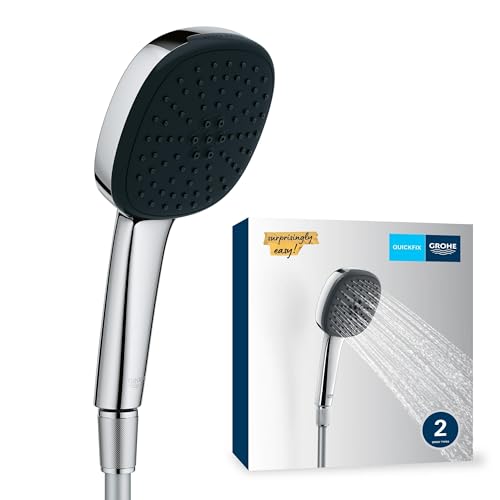 GROHE Vitalio Comfort 110 Ensemble de douche (Pommeau de Douche Cube 2 jets (Pluie/Stimulant), Flexible de douche 1.5m), Procédé anti-calcaire, Sélection...