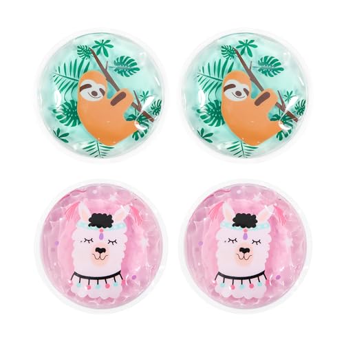 Image of Gel Ice Pack Reusable, Cooling Eye Pads and Patches, Hot and Cold Eye Pads - Soothing, Revitalizing, Puffiness, Refresh, Relieves Stress, Relax, Relieves Puffiness and Tension(2 Sloths+2 Alpacas)