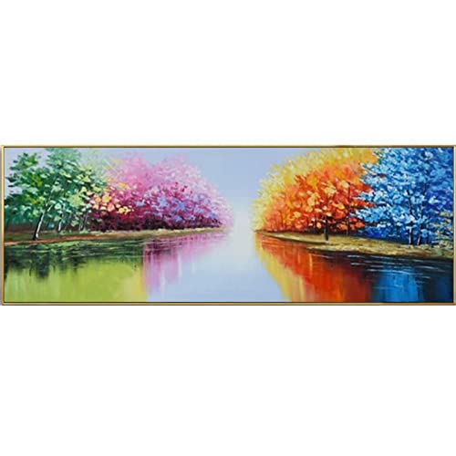 Mosaïque 5D arbre de couleur grand format 70x140 cm aux reflets intenses