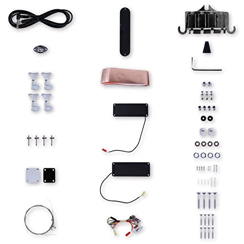 Leo Jaymz Diy Electric Bass Guitar Kits - Mahogany Body, Roasted Maple Neck And Ebony Fingerboard - Fully Components Included (Ax) #TOP4