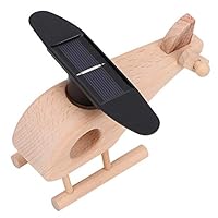 Qudinip Solar Helicopter Toy, Wooden Science Kit for Kids with Solar Powered Propeller, Educational STEM for Boys Girls