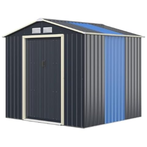 TANGZON Metal Garden Shed with Extension Kit Cover