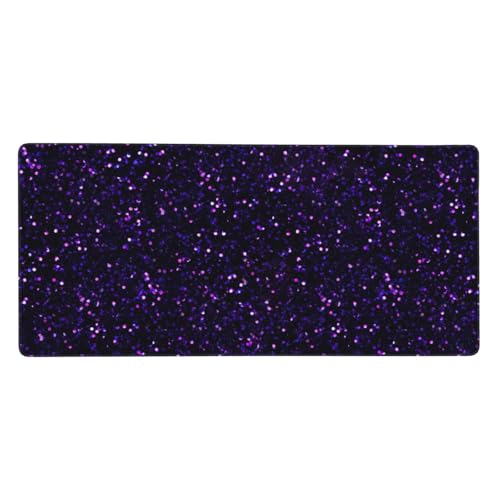 Tapis de souris grand format violet paillettes améthyste pour ordinateur portable et pc