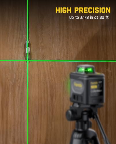 Fanttik D5 Laser Level 360°, Self-Leveling Green Cross Line Laser 100 ft, 4000 mAh Rechargeable Battery, Magnetic Bracket, for Picture Hanging and Renovation
