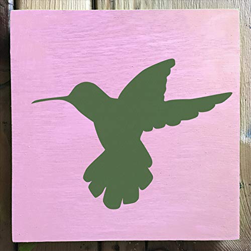 Stencil1 Bird 2 Stencil 5.75" X 6" - Durable Quality Reusable Stencils For Drawing Painting - Hummingbird Silhouette Stencil Spring Nature Summer Decorating Items And Decor On Walls Fabric & Furniture #TOP2