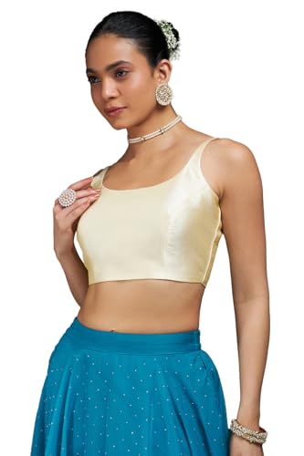 Image of Soch Womens Taffeta Solid Sleeveless Padded Blouse