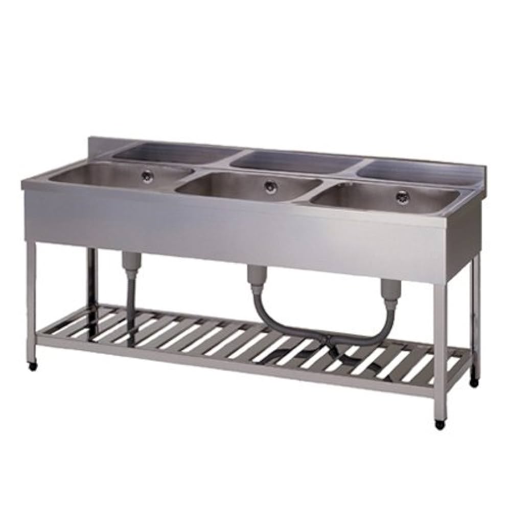 Amazon.co.jp: 東製作所 三槽シンク KP3-1200 バックガード付