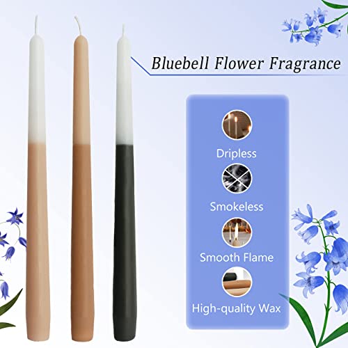 Scented Candle Colored Taper Candles Sticks - Seucrwax Smokeless Gradient Candles Bluebell Set Of 6, For Home Decor, Wedding, Festival And Special Occasions #TOP4