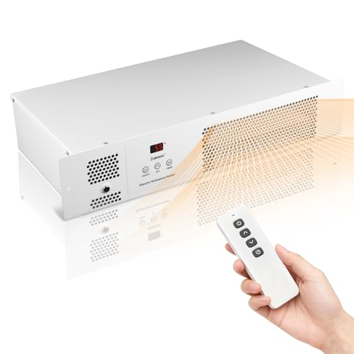 1500W Electric Kickspace Heater with Thermostat and Timer Under Cabinet Toe Kick Heater with Remote Control Gentle Heating for 100150 sq.ft 4-Inch Slim Wall Heater for Bathroom Kitchen Vanity