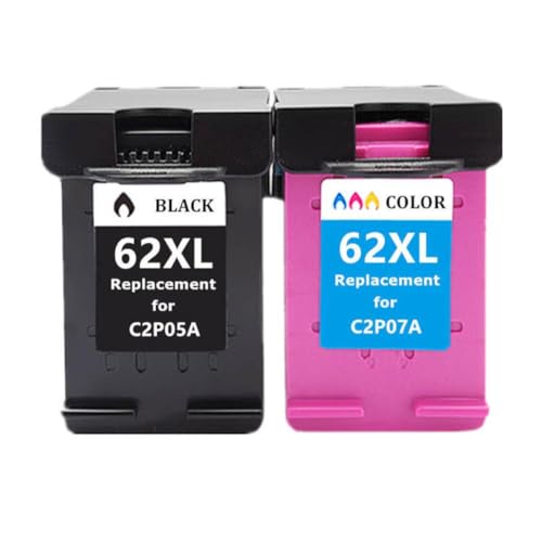 Cartouche d'encre 62XL pack de 2 noir et couleur pour imprimante HP Envy 5540 et 5640