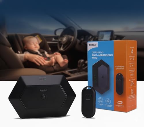 Dispositivo Antiabbandono Auto Aubini, Dispositivo anti abbandono seggiolino auto NO Cellulare con Portachiavi 2 Allarmi, Accessori seggiolini Antiabbandono bimbi auto per Neonato bebe Prima infanzia
