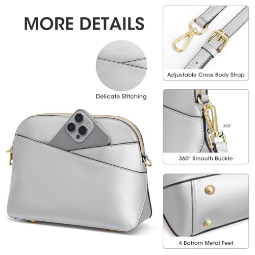Image of Kattee Small Leather Crossbody Bags for Women, Trendy Purses Handbags Shoulder Bag, Genuine Leather Cross Body Bag for Woman