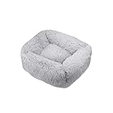 DOTBUY-SHOP Cama Gato Felpa Cama Perro Rectángulo, Cama para Perros y Gato Antiestres, Cojín Cálido para Mascotas de Otoño Invierno, para Pequeños Medianos Perros y Gatos (XS,Gris Claro)